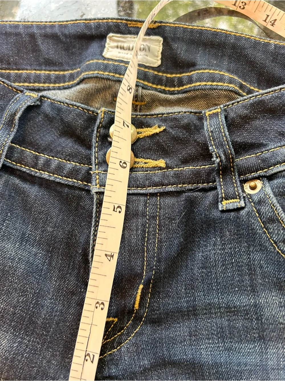 Hudson Low Rise Flare Leg Dark Wash Jeans SZ 27. Y2K. Made in Mexico. Classic - Picture 8 of 13